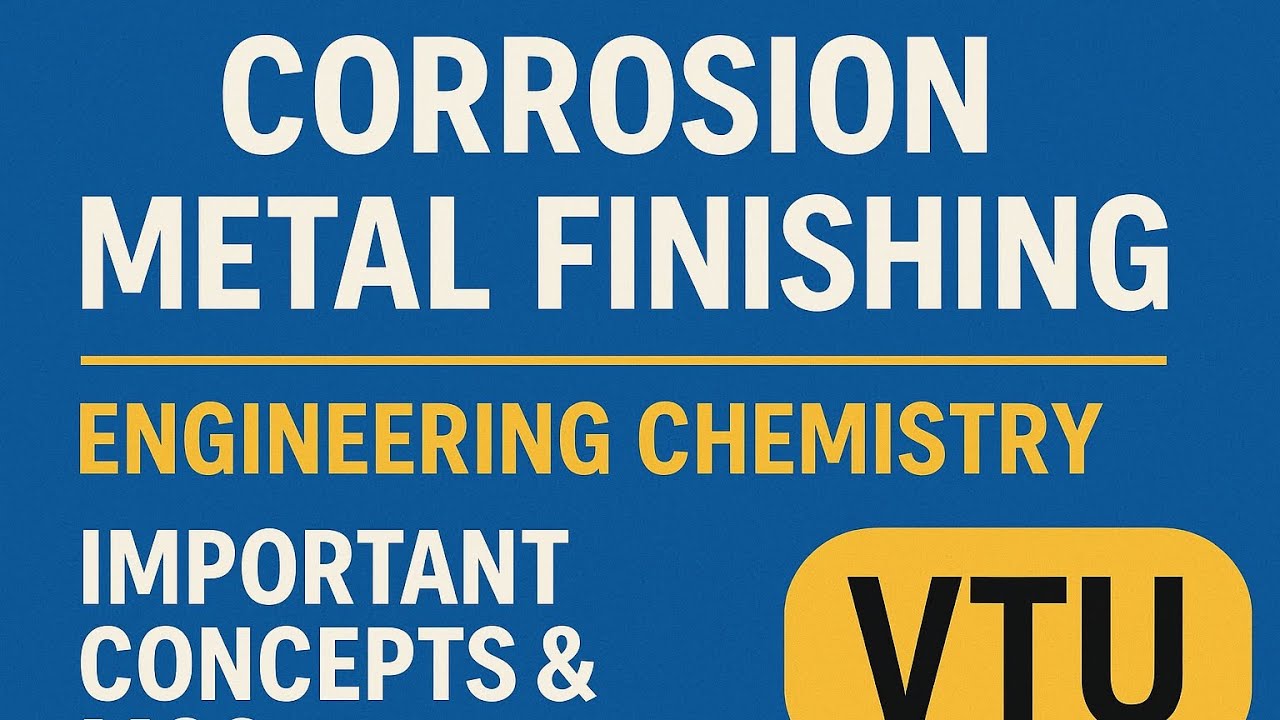 Corrosion & Metal Finishing | VTU Engineering Chemistry | Important Concepts