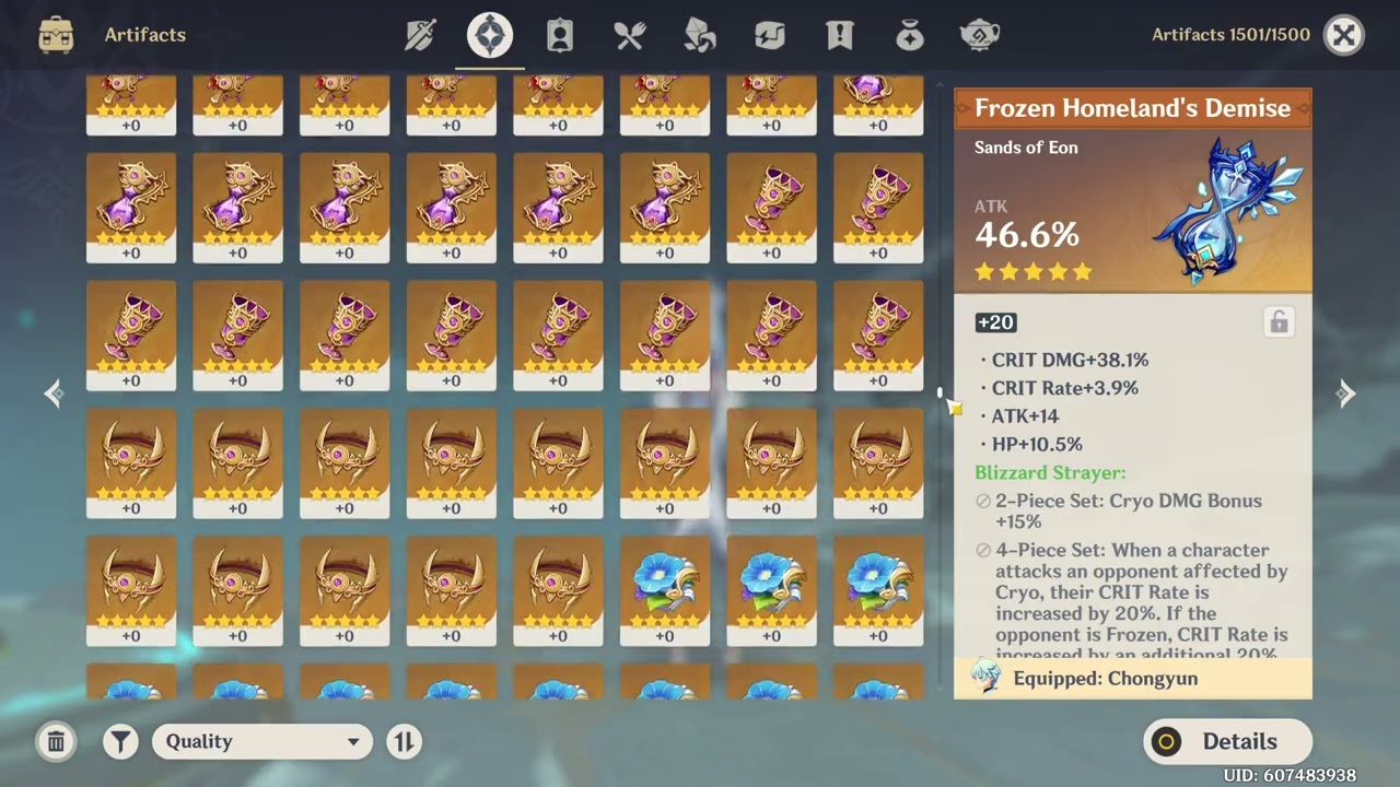 good use of time - Genshin Impact 1500 five star artifacts