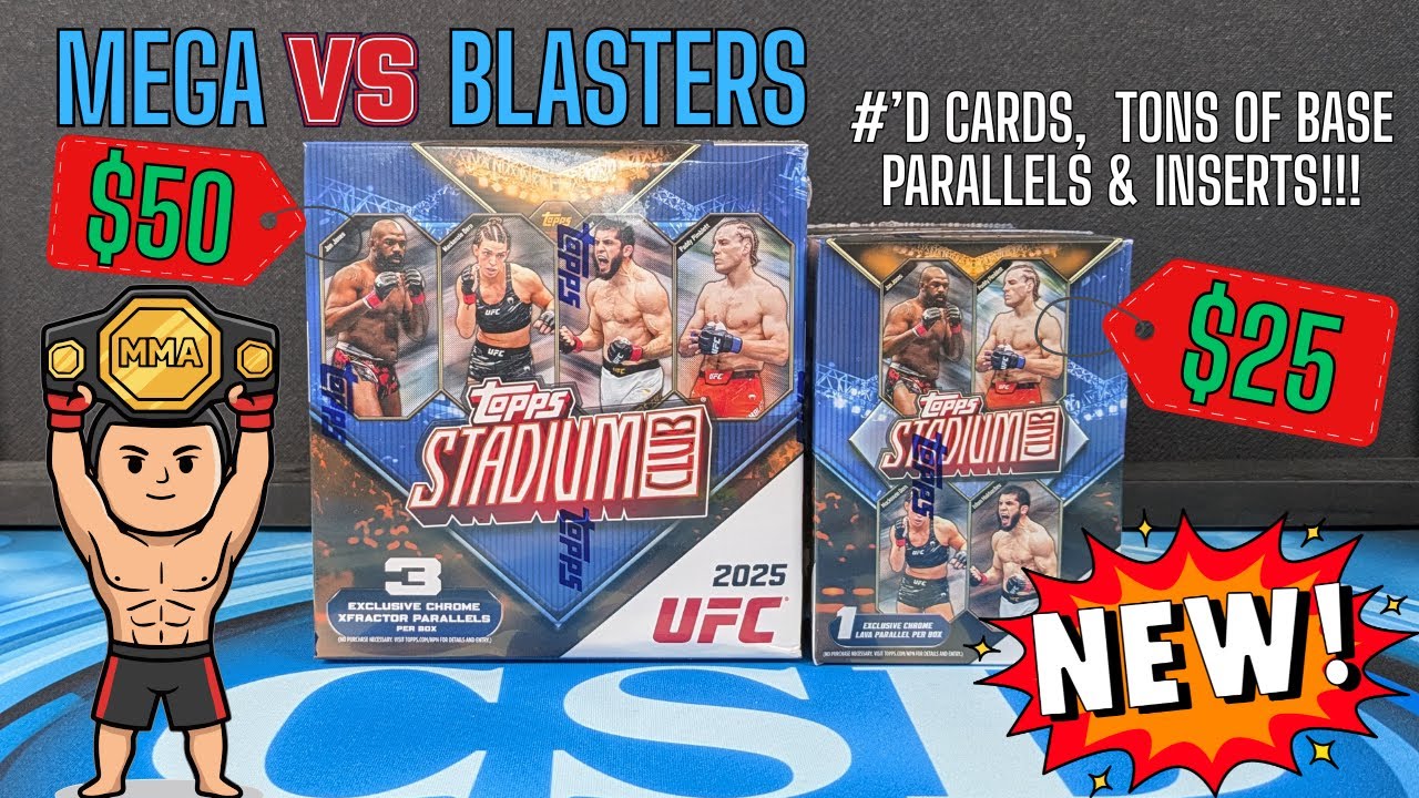 2025 Topps Stadium Club UFC Mega VS Blaster Box Review!  Which Is the Better Buy??