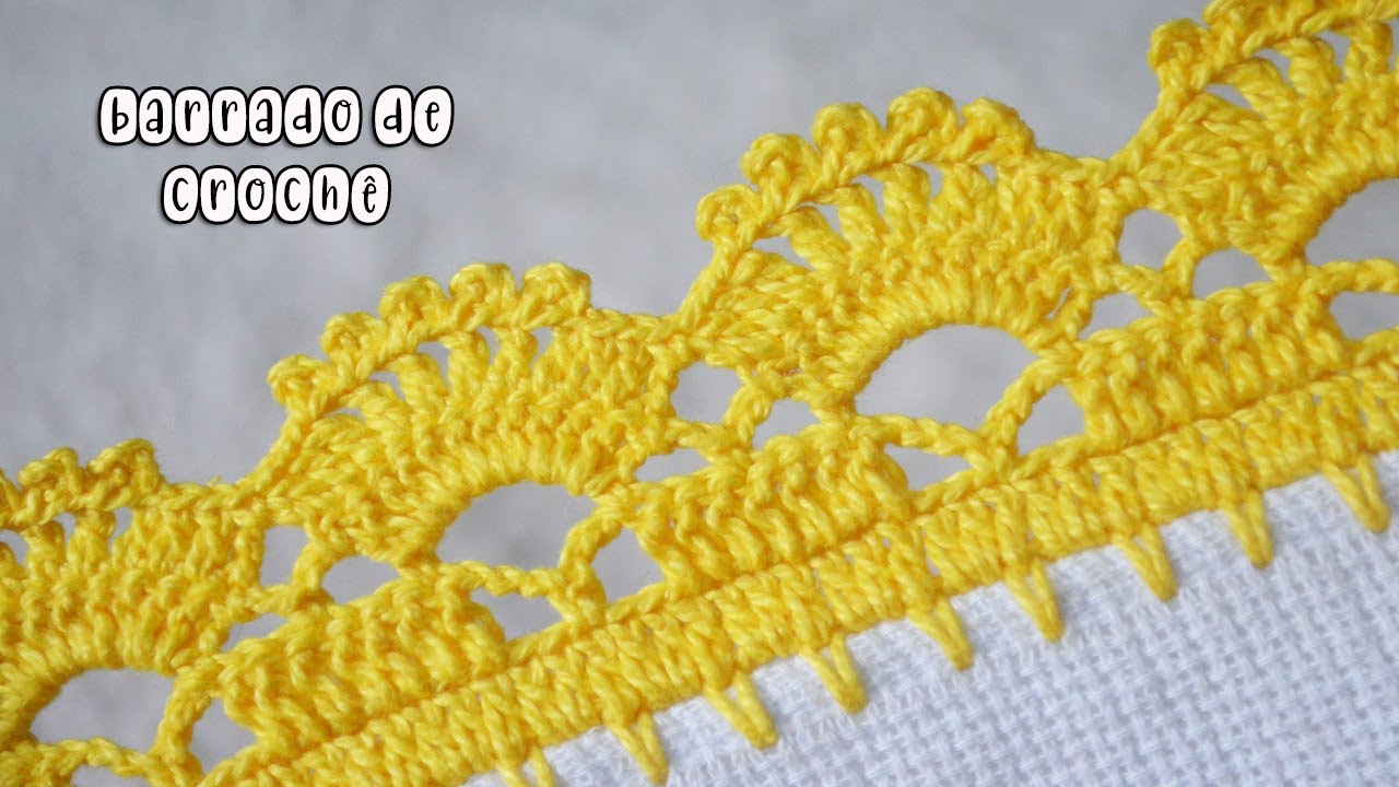 BARRADO DE CROCHÊ FÁCIL COM PONTO PICÔ #1037 | PASSO A PASSO