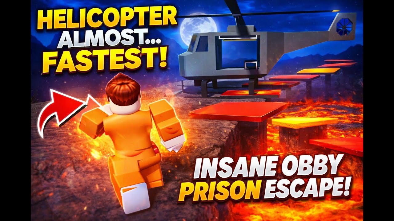 Helicopter  almost got__________In fastest and insane barry prison escape by obby.