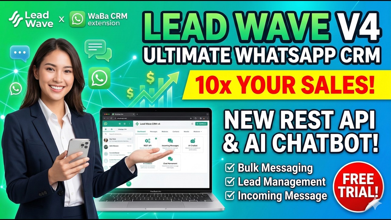 Automate WhatsApp Sales with Lead Wave V4.0.0 | AI Chatbot, REST API & Bulk Sender