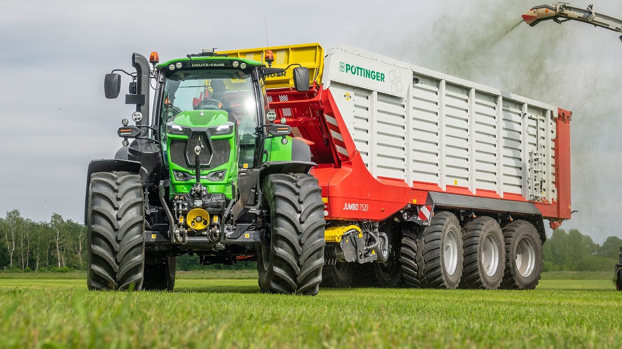 Gras hakselen met Deutz Fahr 8280 TTV + Pottinger | Peters Haps