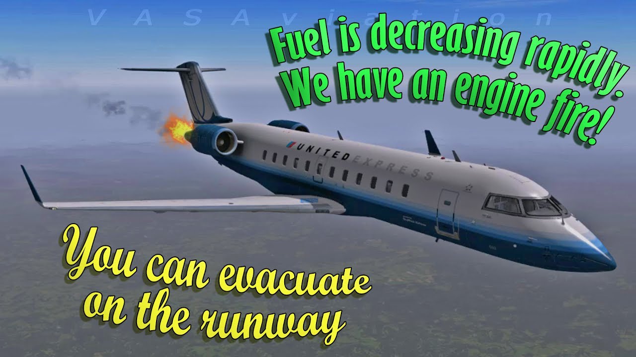 [REAL ATC] Mesa Airlines CRJ-700 FIRE WARNING + FUEL LEAK!