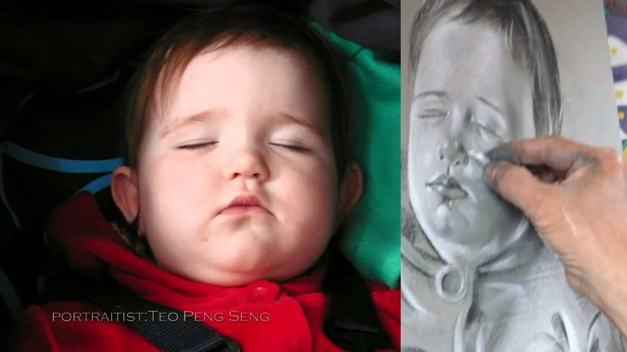 The Art of drawing children:portrait demos from Paris/Montmartre