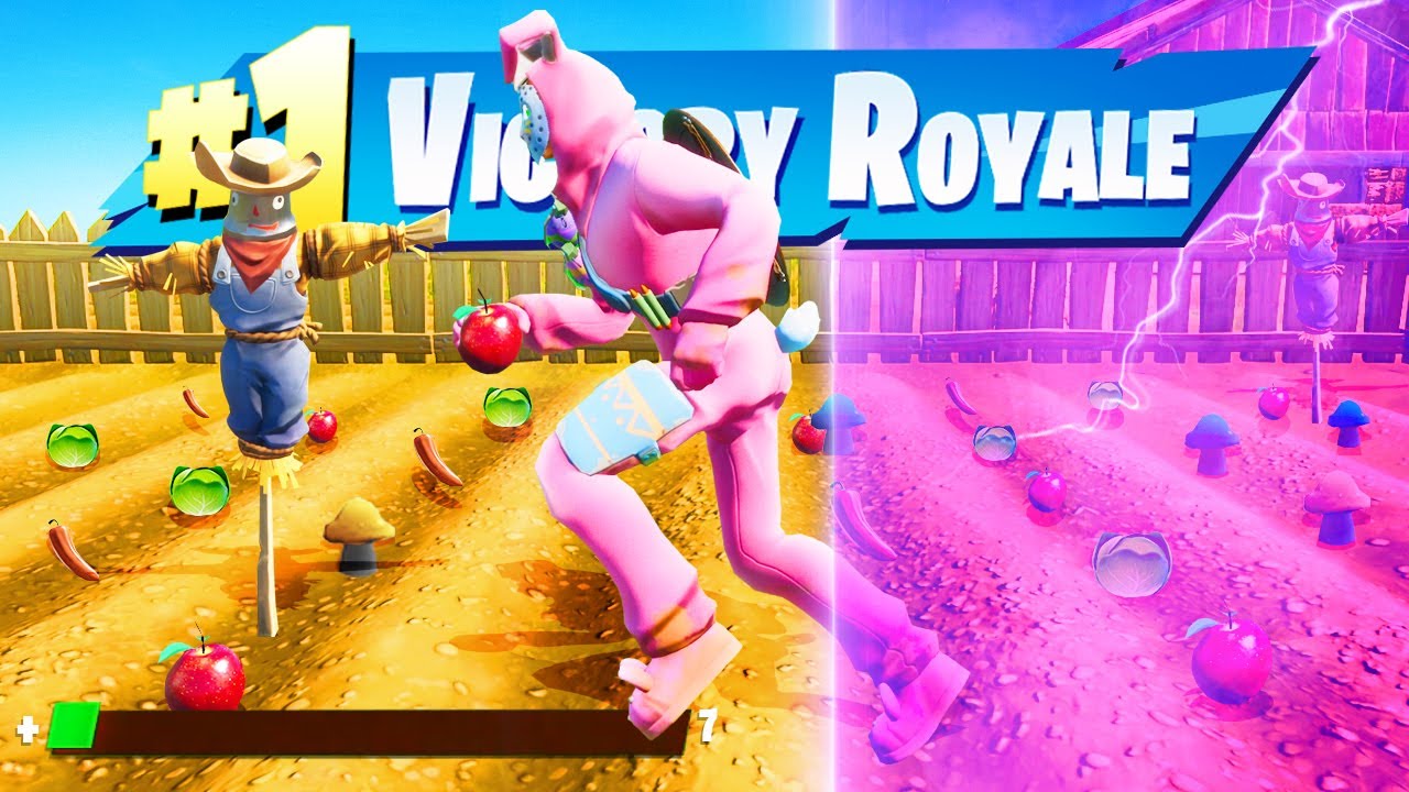 Winnen met ALLEEN GROENTEN EN FRUIT in Fortnite SEASON 3!