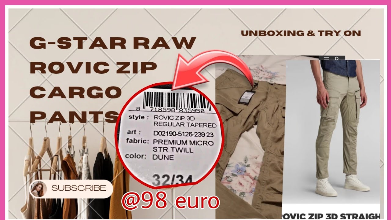 G-STAR RAW ROVIC ZIP STRAIGHT CARGO PANTS UNBOXING & TRY ON
