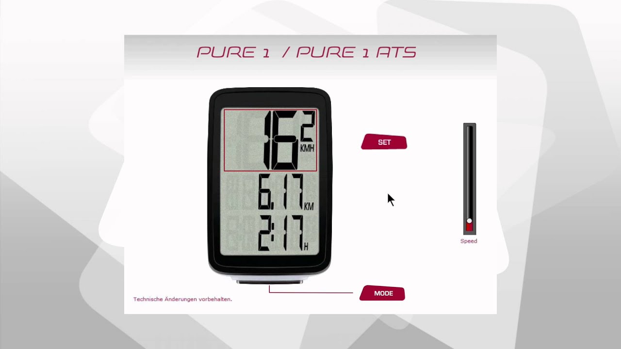 SIGMA SPORT // PURE 1/ATS // Einstellungen + Funktionen
