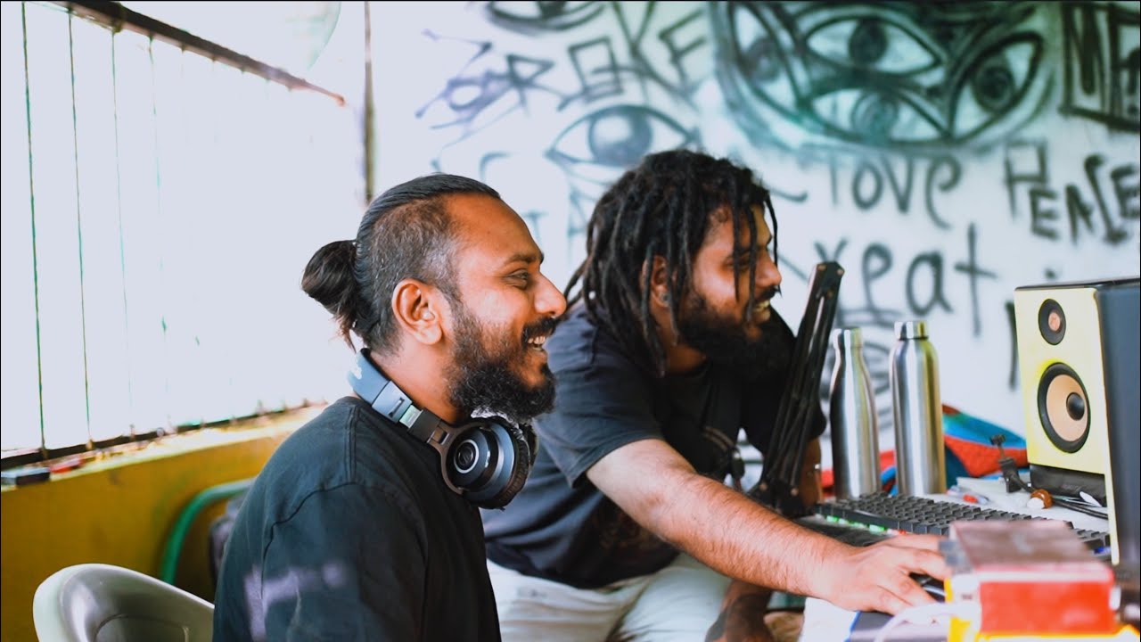 BTS Mixing a hiphop track for Rapper @Hoodya at his curb Tadiwala Road /@AJbuoy