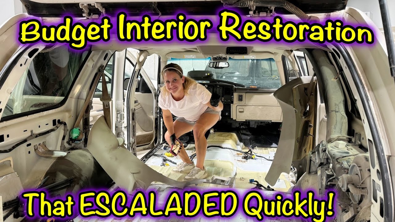 We're Just Going to Clean it! Rebuilt Escalade Interior Transformation w/ @I_Do_Cars
