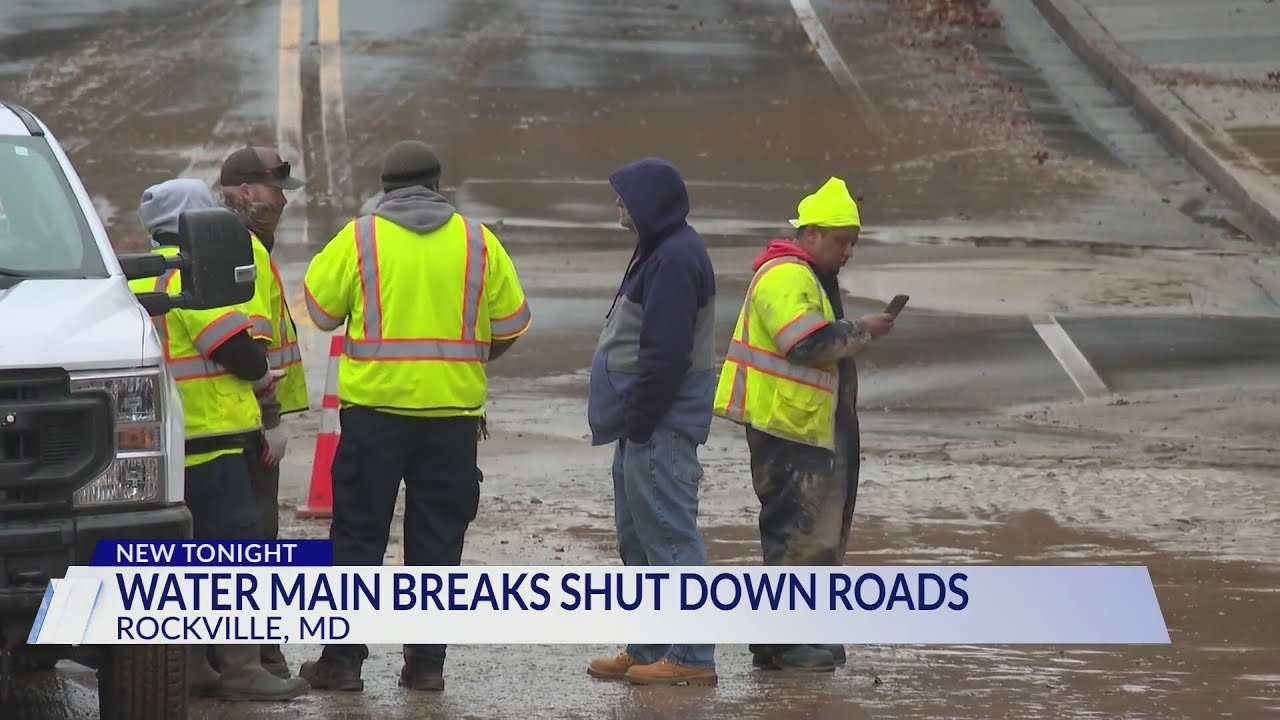 Water main break shuts down several roads in Montgomery County