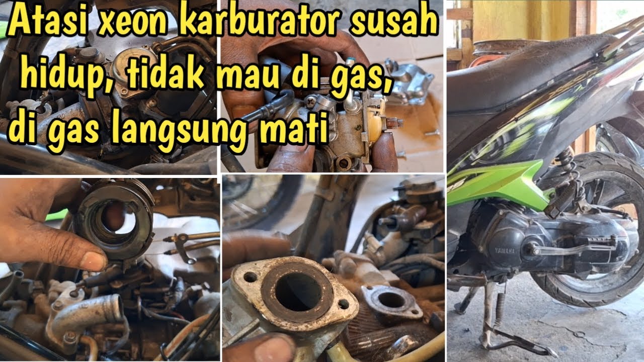 Mengatasi xeon karburator susah hidup, di gas mati