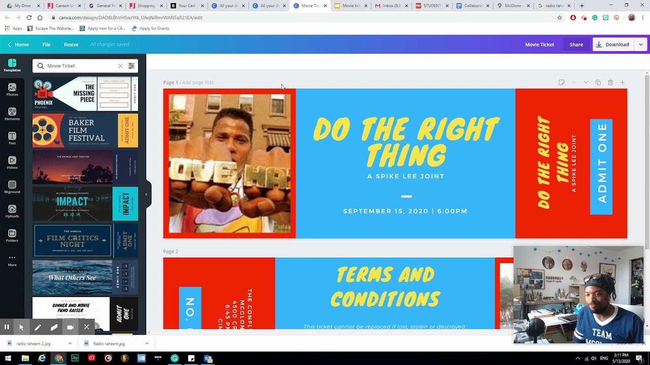 Movie Posters and Tickets in Canva