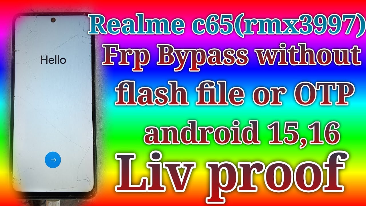 Realme c65(rmx3997) factory reset+Frp bypass android 15,16 without O+ flash tool or OTP /flashfile