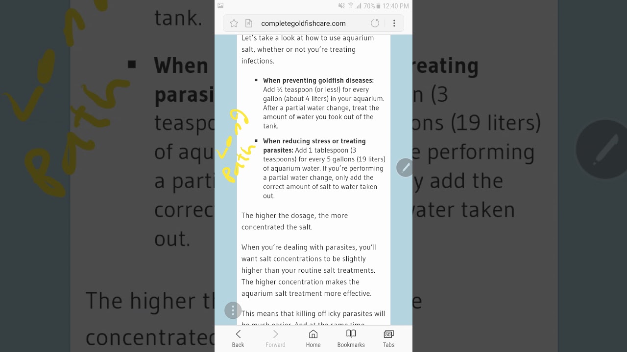 علاج الاسماك بالملح