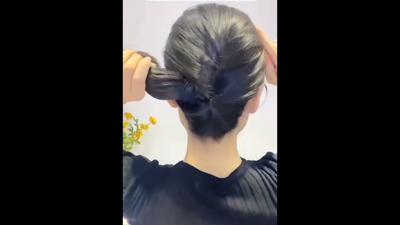 French twist updo | Air hostess hair bun | hairstyle for office