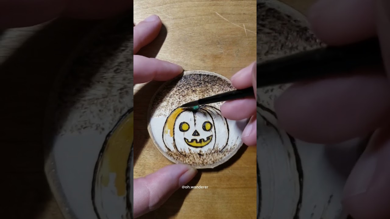 It's spooky season! 🎃 #pyrography #woodburning #spookyseason #halloweenart #halloween #spookycute