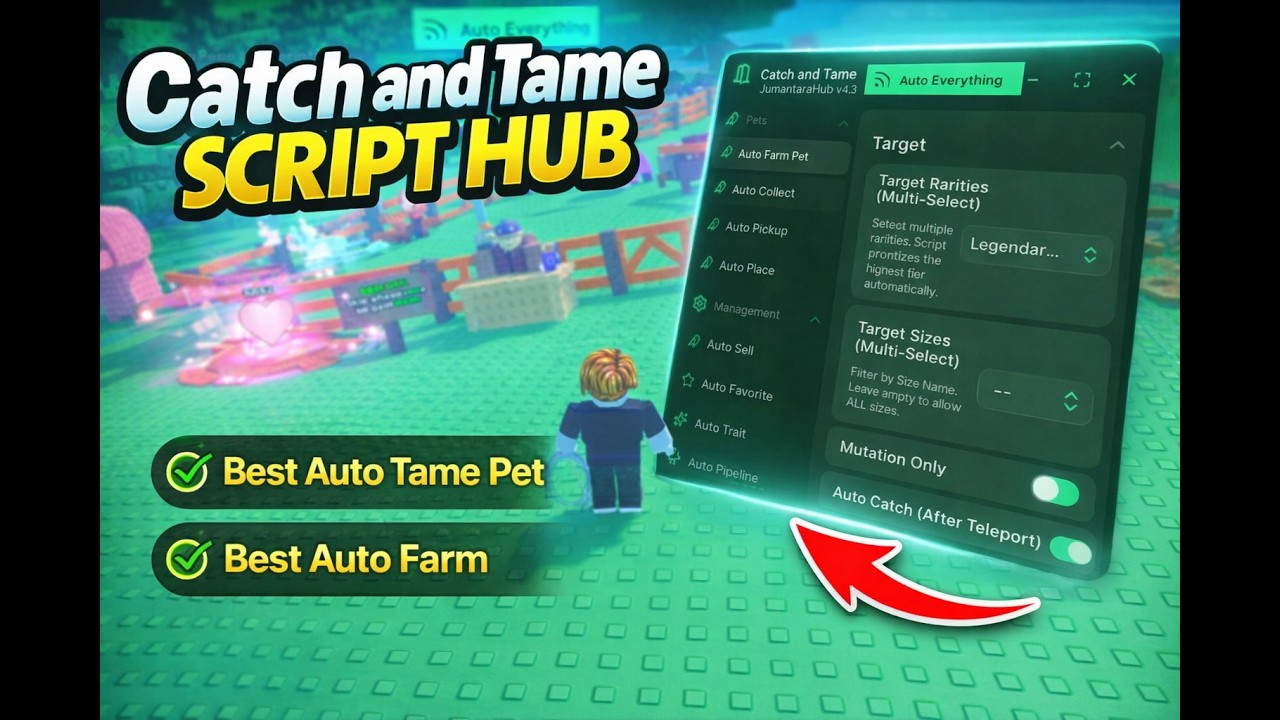 Catch And Tame Roblox Scripts - Auto Farm, Auto Catch, And Many More Features!