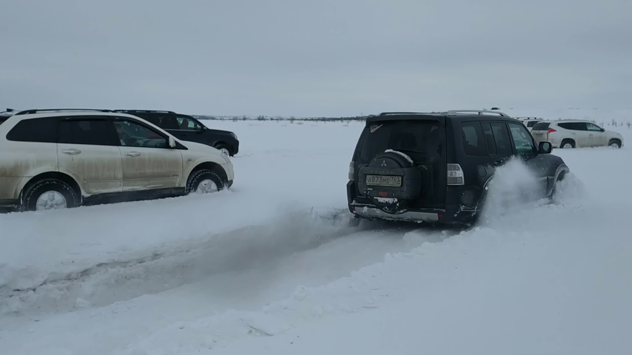 Mitsubishi Pajero 4 по снегу (Самарские покатушки)
