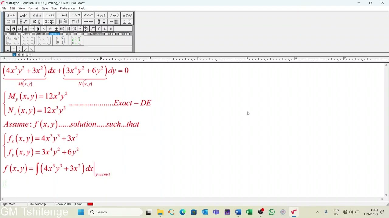 EXACT DIFFERENTIAL EQUATIONS