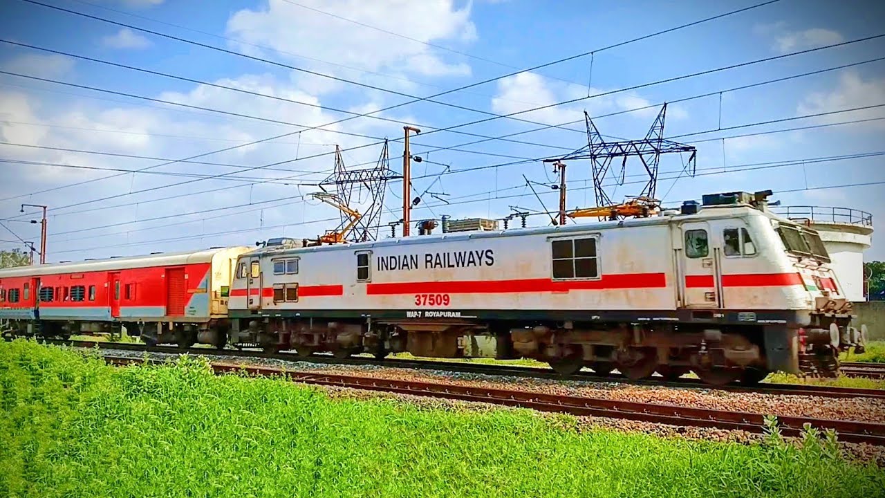 Rescheduled #22647 Korba Superfast Express Train at full speed! | RPM WAP-7 #37509