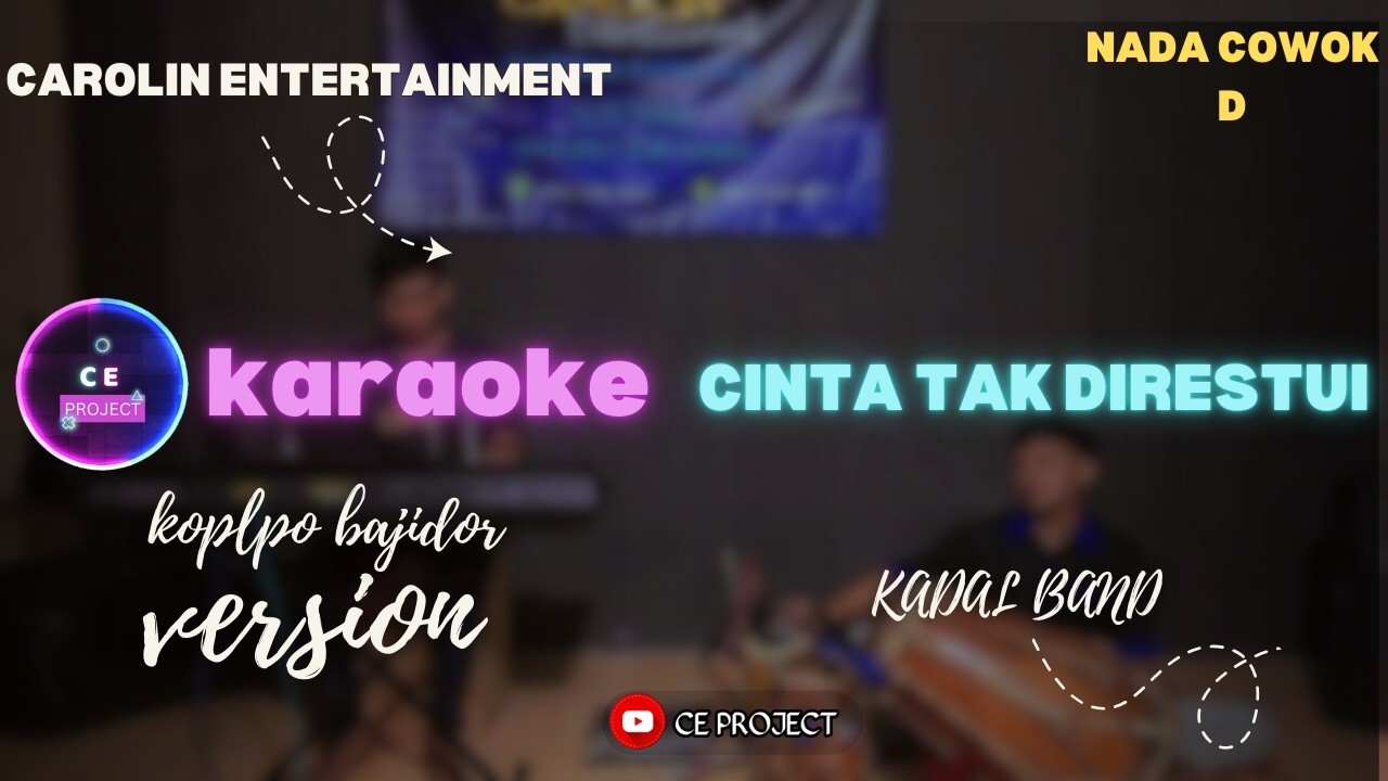 CINTA TAK DIRESTUI -  KADAL BAND ( KARAOKE )  NADA COWOK CHORD D || KOPLO BAJIDOR VERSION