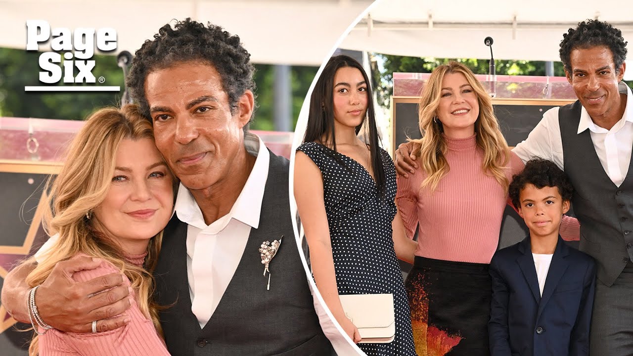 Ellen Pompeo & husband Chris Ivery pose for rare photo with kids at Hollywood Walk of Fame ceremony
