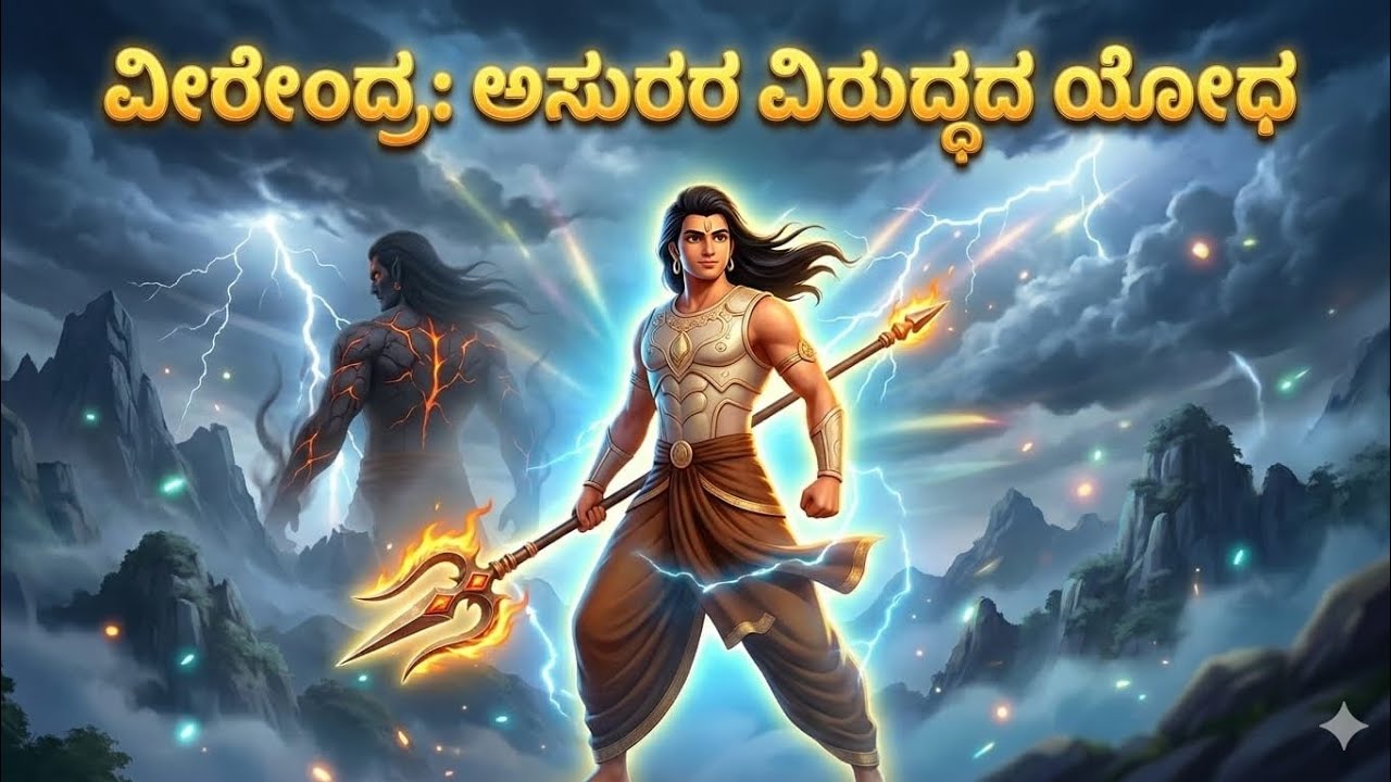 ವೀರೇಂದ್ರ: ಅಸುರರ ವಿರುದ್ಧದ ಯೋಧ– Veerendra: Warrior Against Demons.     #KannadaStories #KidsMythology 