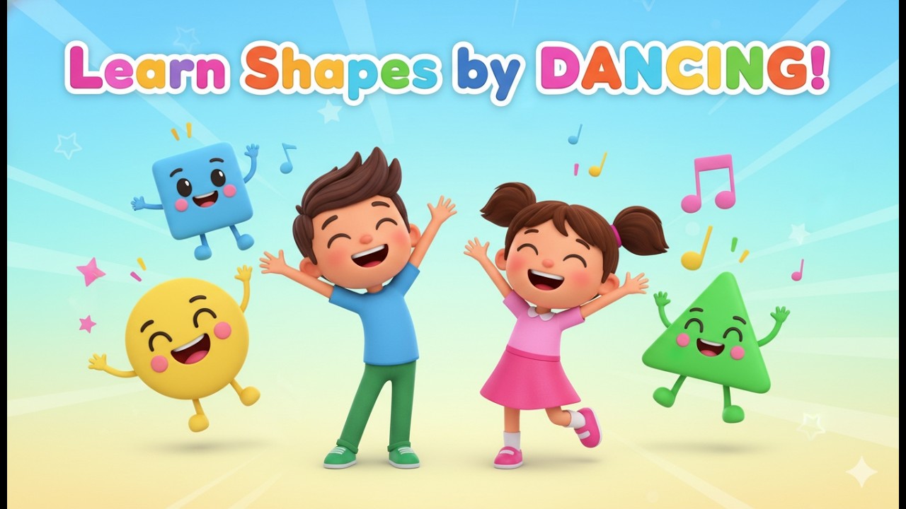 🔴🟩🔺 Learn Shapes by DANCING! | Fun & Educational Kids Song 🔴🟩🔺