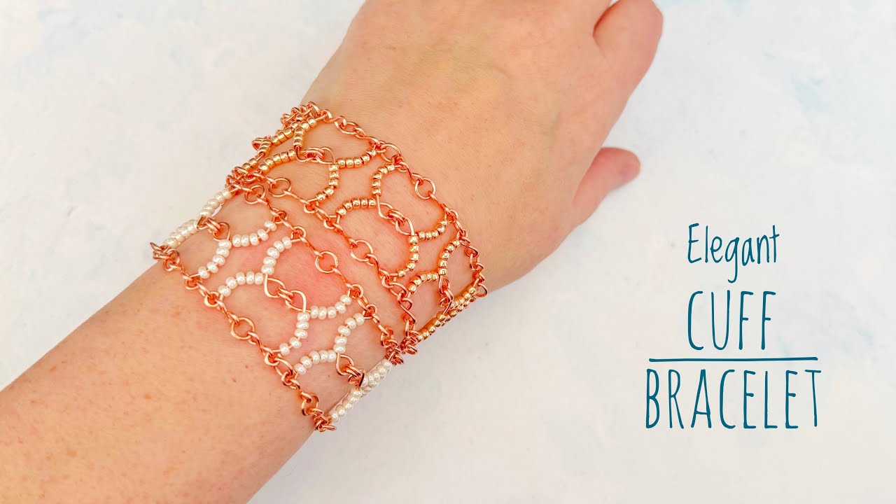 Elegant Copper Bracelet | Handmade Wire and Seed Bead Design