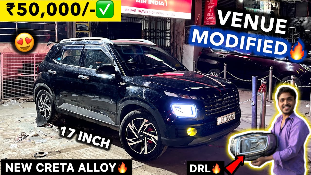 Venue Base Model की Modification इतने सस्ते में😱 Hyundai Venue 2025🔥Venue Modified Creta Alloy Wheel