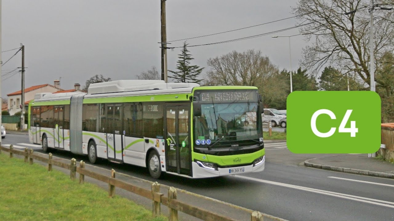 Iveco Urbanway 18 GNV Hybrid N°821 - Ligne C4 - Réseau Naolib - Nantes