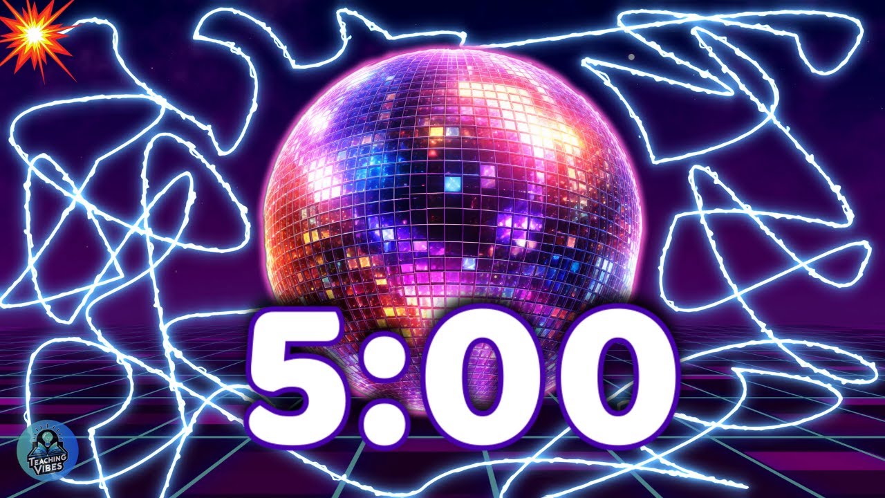 NYE Countdown Timer for 5 Minutes 🪩 New Years Disco Ball Explosion & Party Music