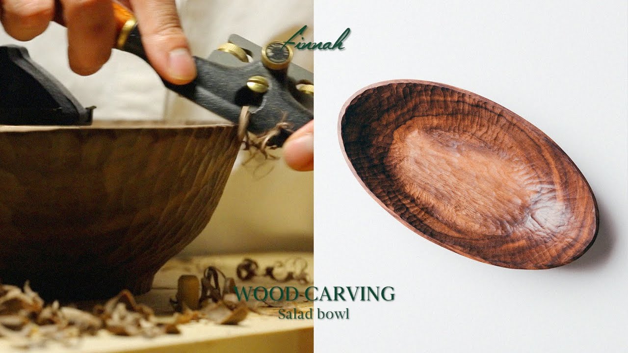[우드카빙] Walnut wood salad bowl