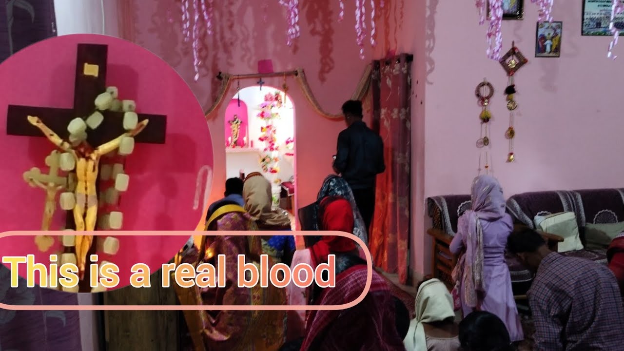 लाठीकटा में प्रभु यीशु का चमत्कार हुआ है, यीशु के सिर से  असली खून निकल रहा है 😲#Ivansurinvlog