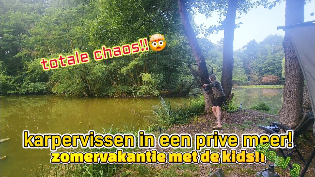 Karpervissen in een prive meer! TOTALE CHAOS!!