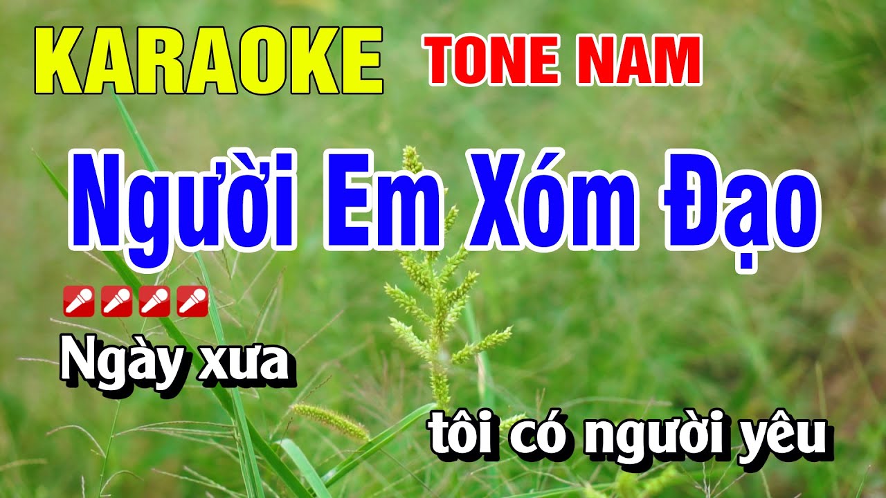 Karaoke Người Em Xóm Đạo Tone Nam Nhạc Sống Dễ Hát | Nguyễn Linh