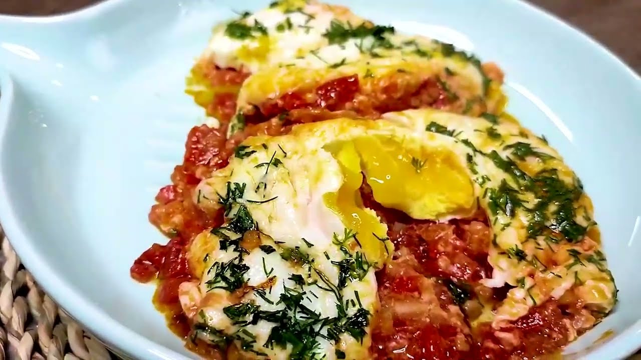 I have never eaten such delicious eggs with tomatoes! The easiest breakfast in 5 min!