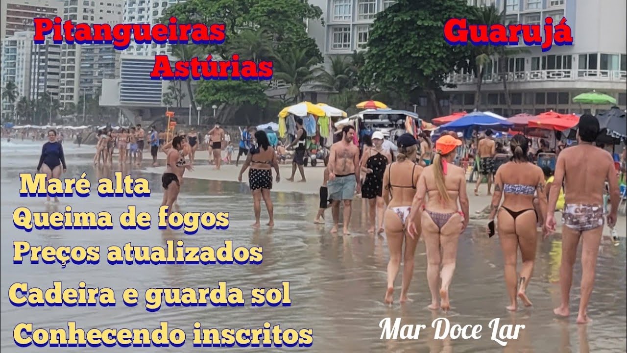 Guarujá - Quarta feira de maré alta de praias lotadas + Preços atualizados 4K #turismo