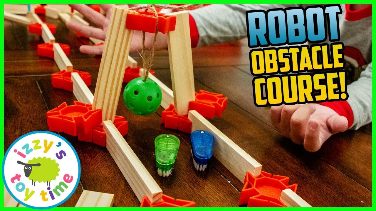 OBSTACLE COURSE WITH...Robot Toothbrushes?! Fun Toy Cars and Learning !