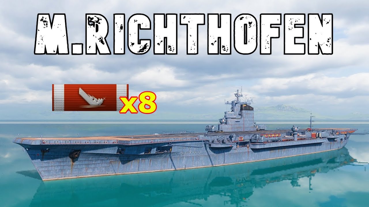World of WarShips Manfred von Richthofen - 8 Kills 212K Damage