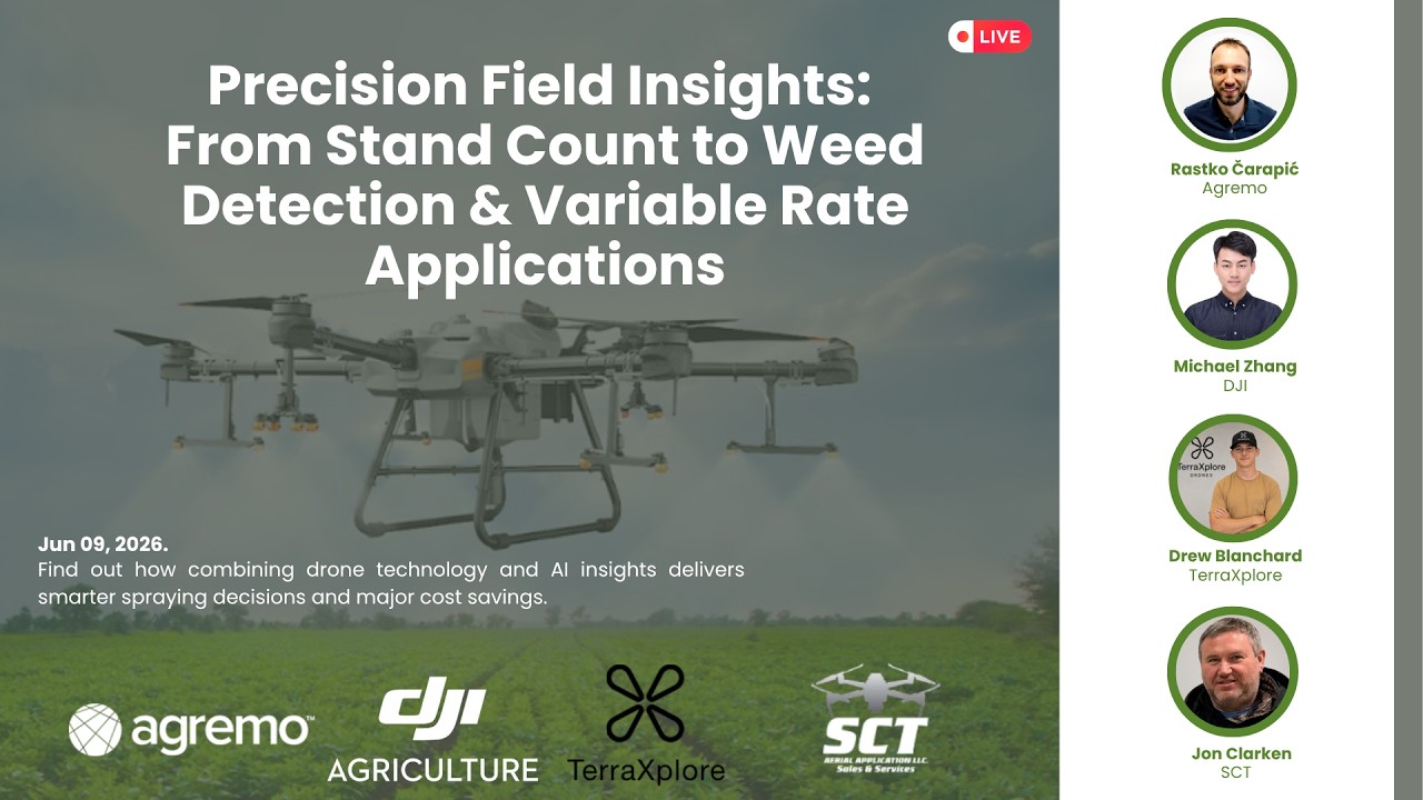 AI Crop Monitoring & Variable Rate Applications | Webinar | Agremo | DJI | TerraXplore