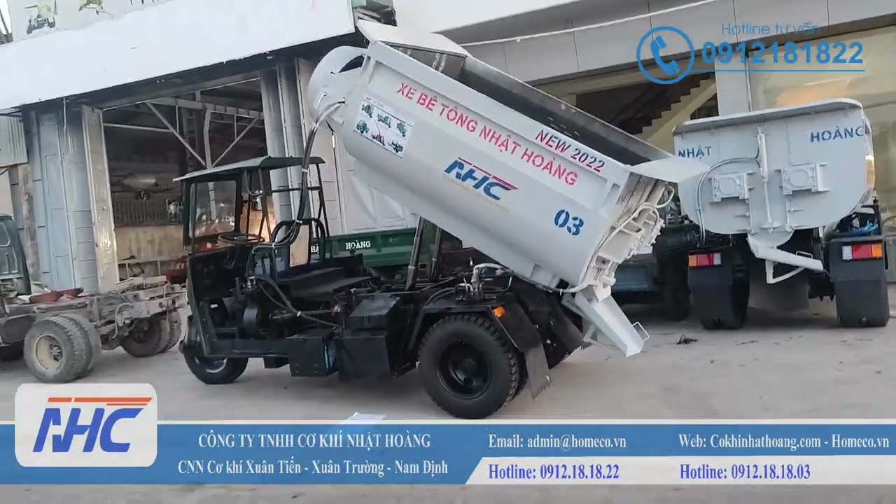 Xe Trộn Bê Tông 2 Trục Tự Hành 3 Bánh Phục Vụ Công Trình Ngõ Nhỏ - 0912181822