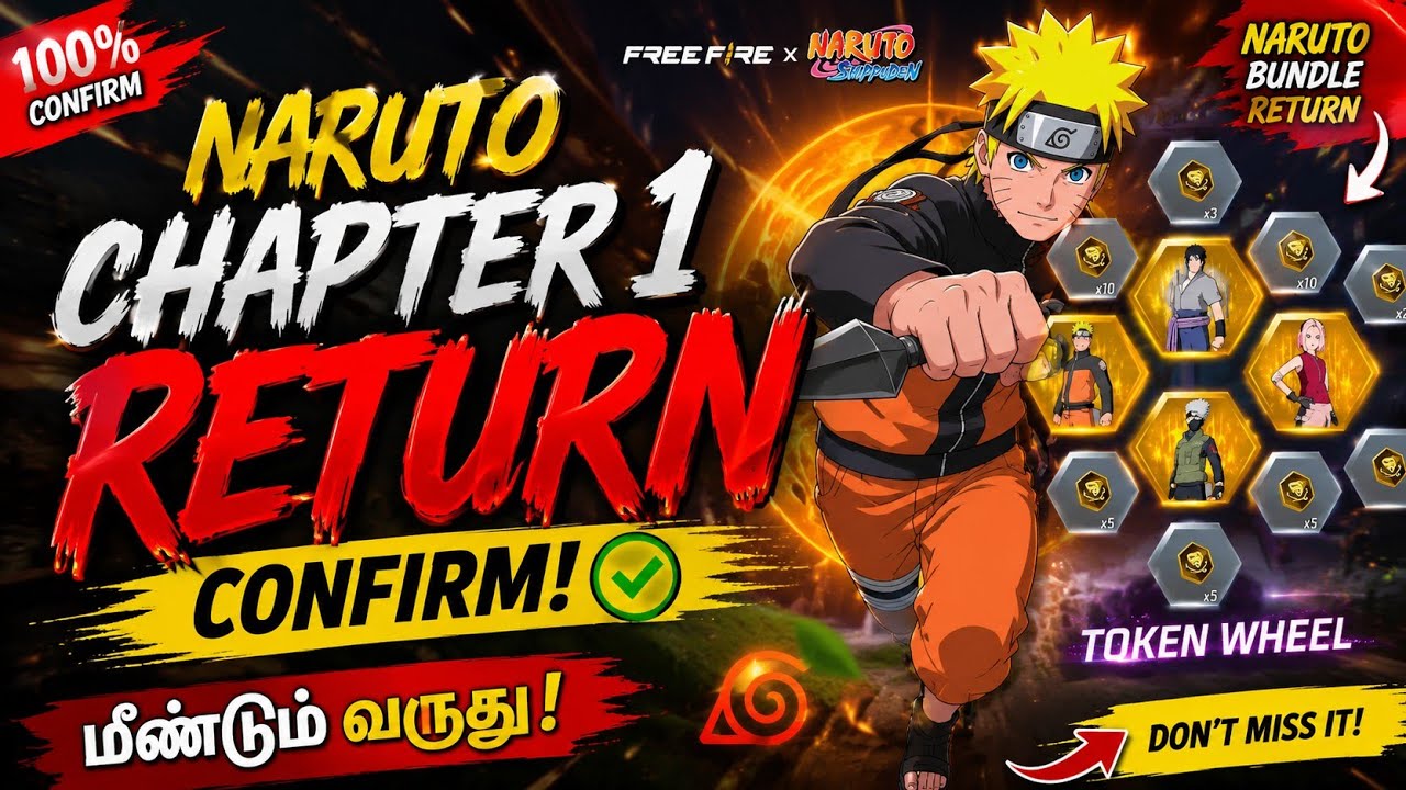 Naruto Chapter 1 Bundles Return Free Fire🤩🔥| Naruto Chapter 3 Update💥| Free Fire New Event Tamil 