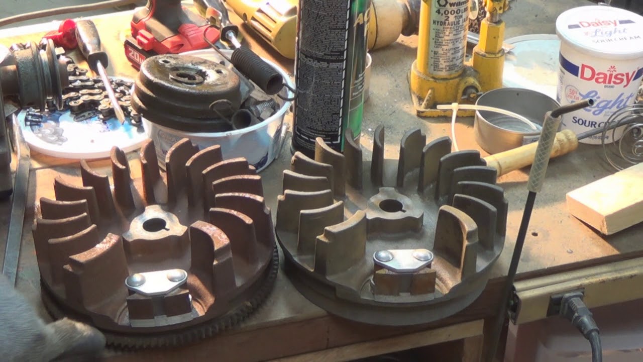 8 hp to 10 hp Tecumseh, flywheel swap.