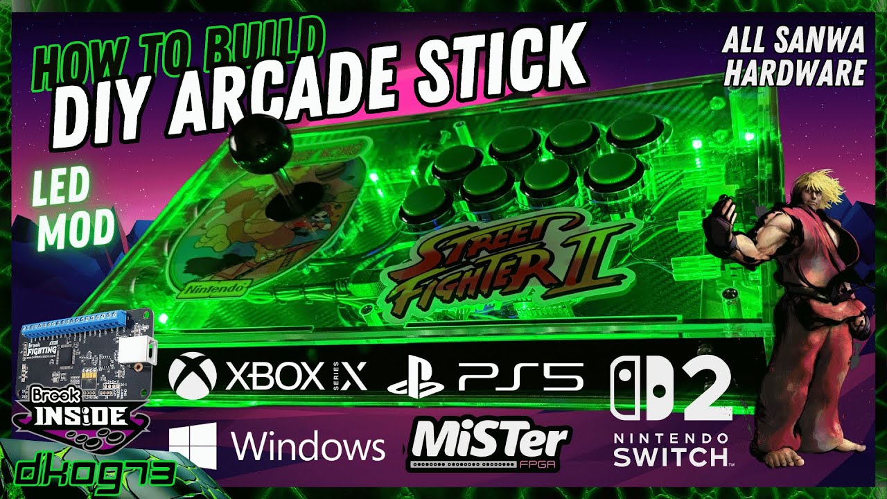 Arcade Stick Build DIY Tutorial + LED MOD 🔥 Works on PS5 XBOX Switch2 #arcadestick #build #diy