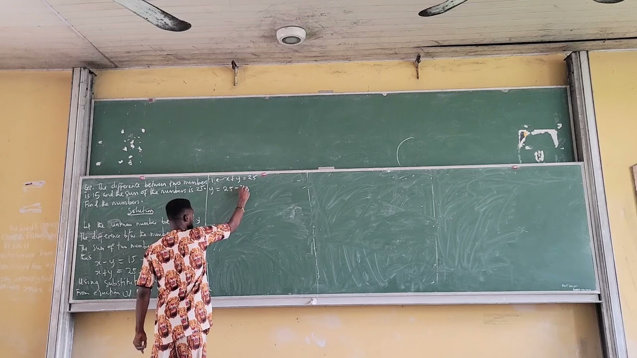 WORD PROBLEM LEADING TO SIMULTANEOUS EQUATION (jamb question)