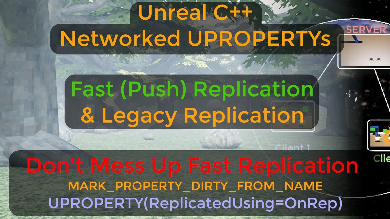 How to network C++ variables in Unreal; UPROPERTY Replication (Normal& Push) - UE C++ Tutorial 5 Pt3