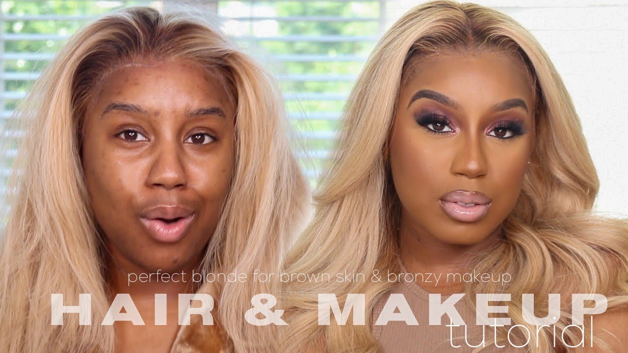 PERFECT BLONDE HAIR FOR BROWN SKIN + BRONZY MAKEUP | RPGSHOW