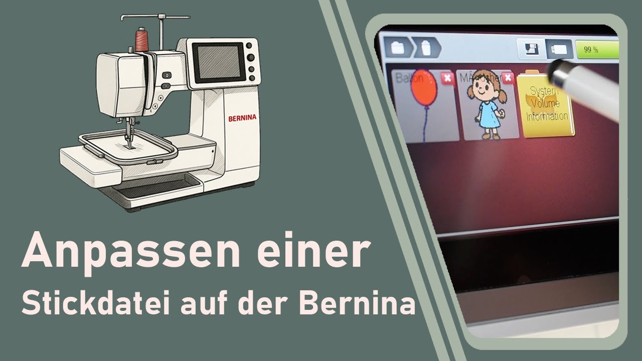 Anpassen einer Stickdatei auf der Bernina